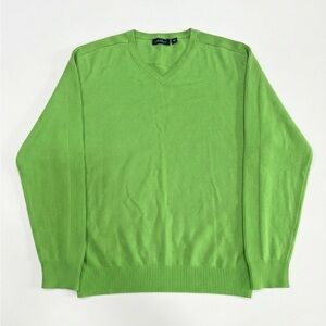 Jack Spicklaus Men’s XXL V‑Neck Golf Sweater Neon Green Pullover